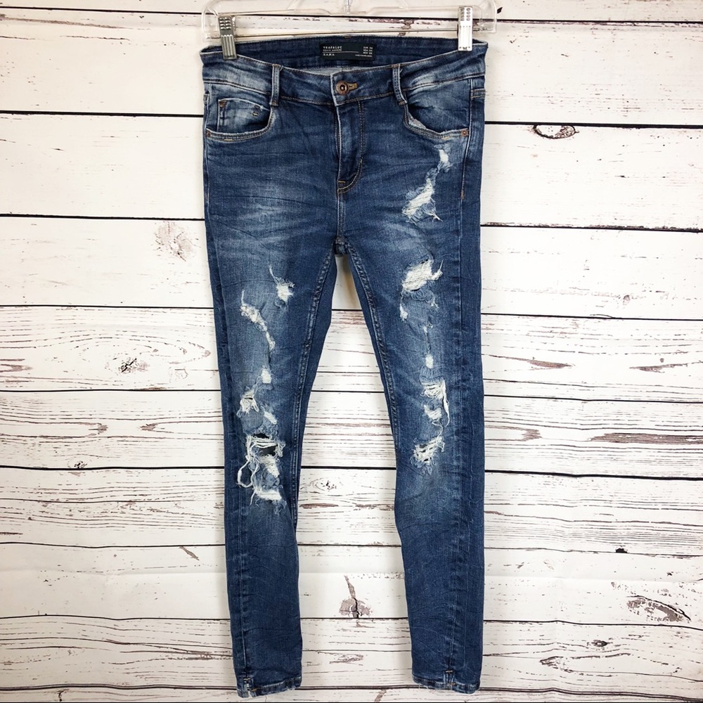 Zara Trafaluc Demin Distressed Jeans